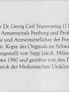 Text beim Wandrelief 'Armenarzt Dr. Georg Carl Staravasnig'