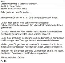 Fazit eines ISZ-Patienten vom 06.12.2020