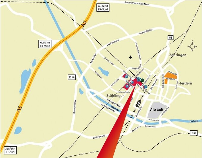 Location of the University Medical Center Freiburg