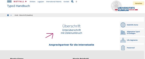 Inhalt - Überschrift [Headline] Seitenüberschrift, optional zweizeilig