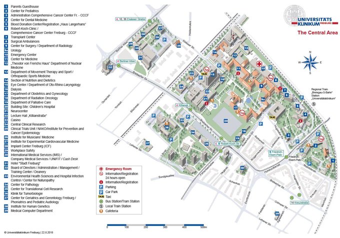 Map of Medical Center - University of Freiburg (21 = Neurocenter)