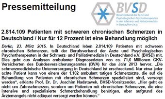 Vorschau zur Pressemitteilung vom BVSD