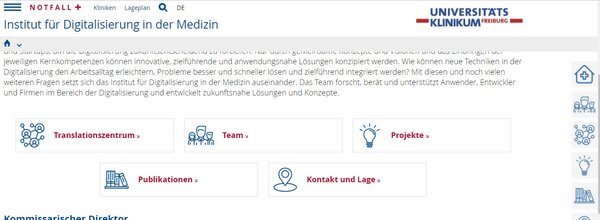 Frontend Inhalt - Linkkacheln mit Icons