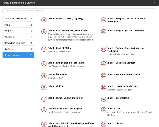 Spezialelemente Spezialelemente