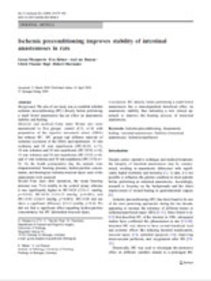 Ischemic preconditioning improves stability of intestinal anastomoses 